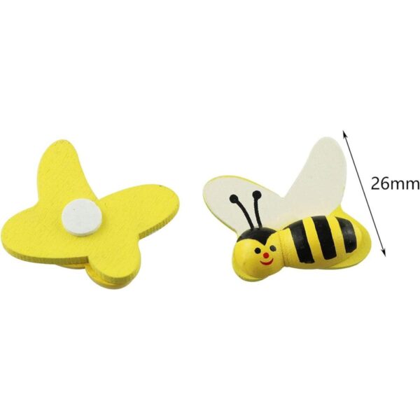 Tegg 30 piezas de abeja de madera 3D con parte trasera_4