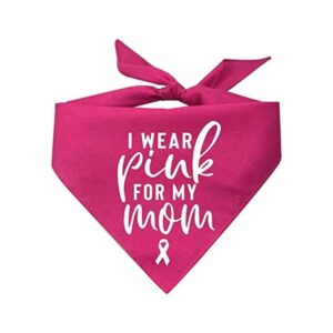 Bandana para perro con texto I Wear Pink for My Mom con_1