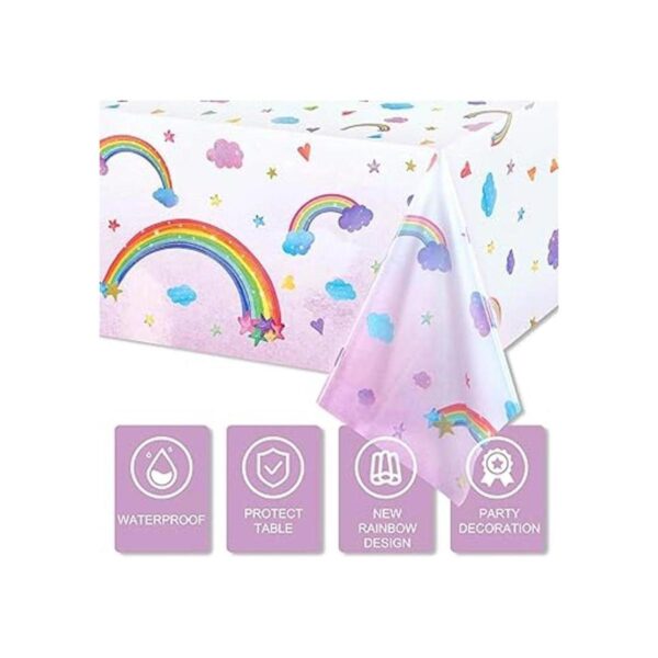 Manteles de arco iris desechables de plástico arcoíris_3