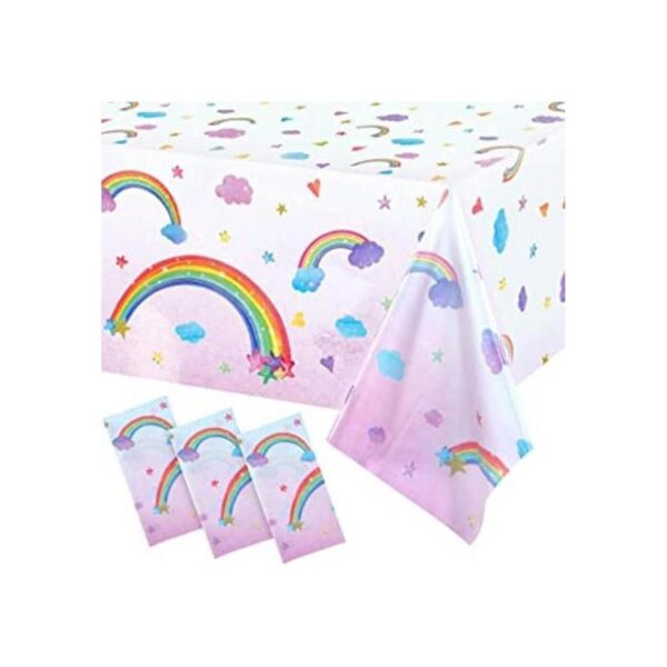 Manteles de arco iris desechables de plástico arcoíris_1