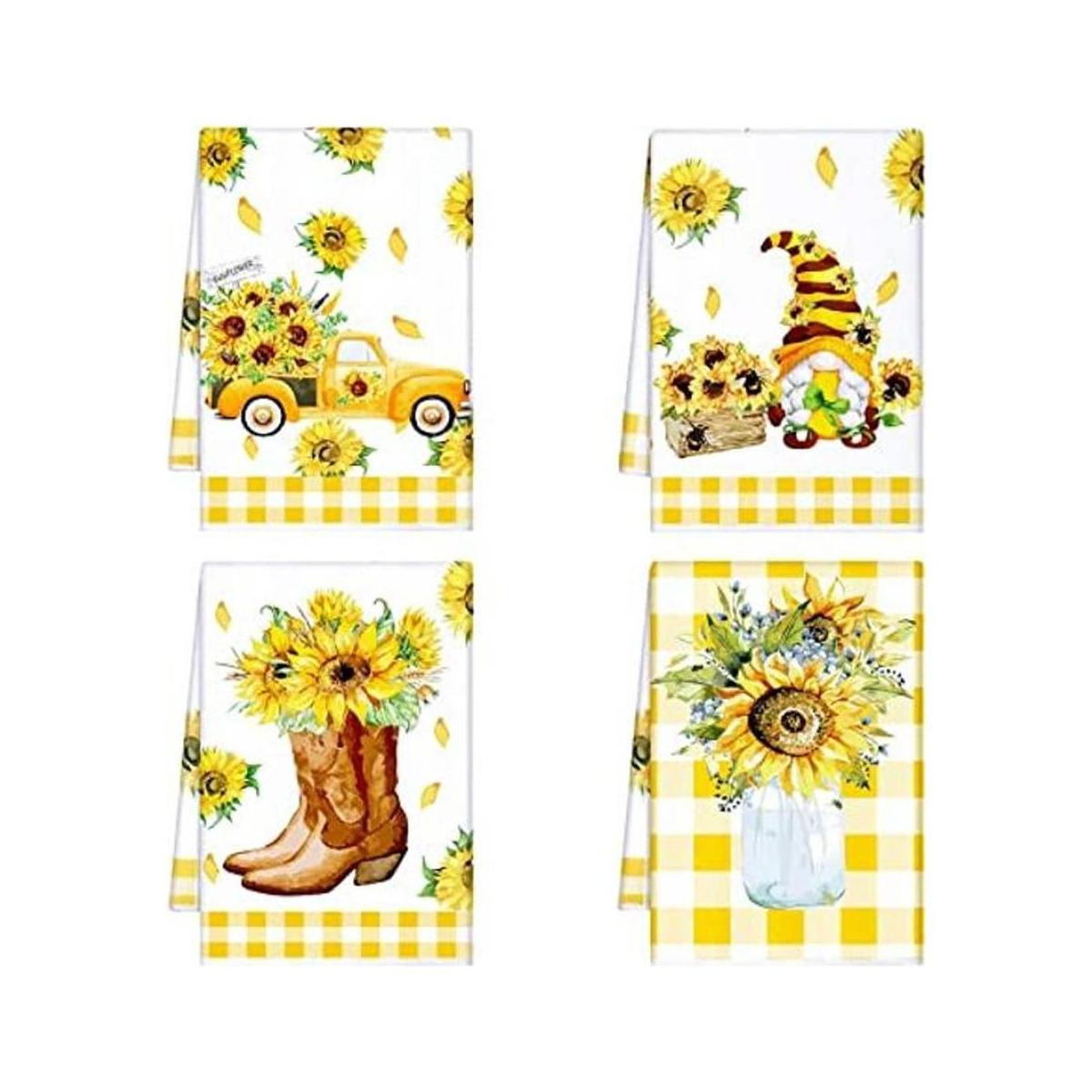 4 toallas de cocina toallas de cocina con girasol