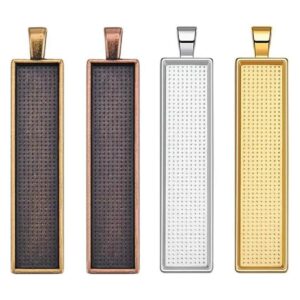 40 bandejas rectangulares colgantes en blanco con dije de_1
