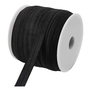 Teemico 50 yardas de cinta elástica plegable negra para