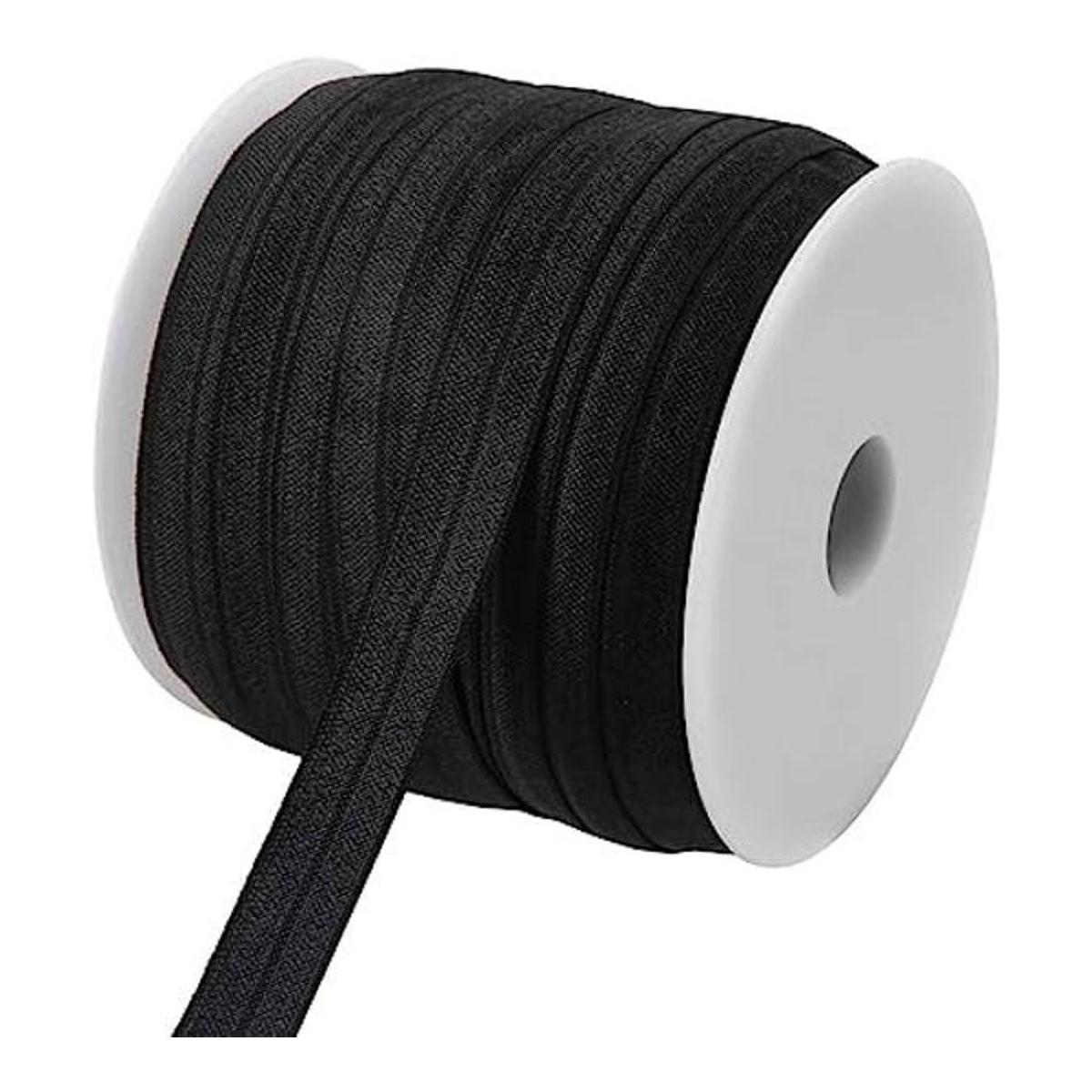 Teemico 50 yardas de cinta elástica plegable negra para