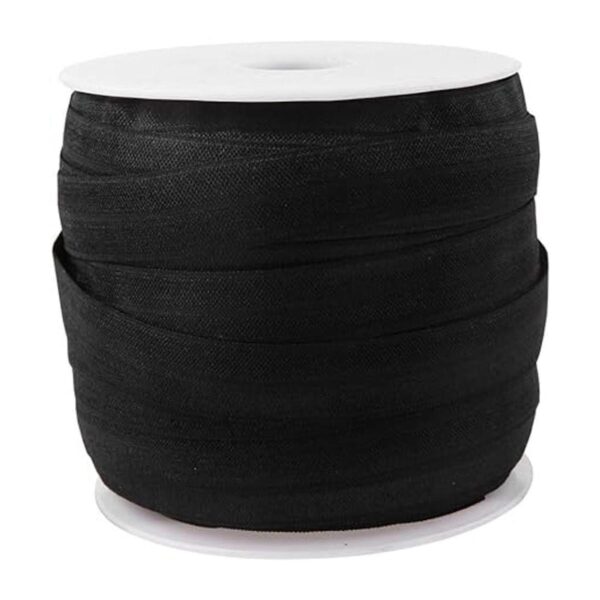 Teemico 50 yardas de cinta elástica plegable negra para