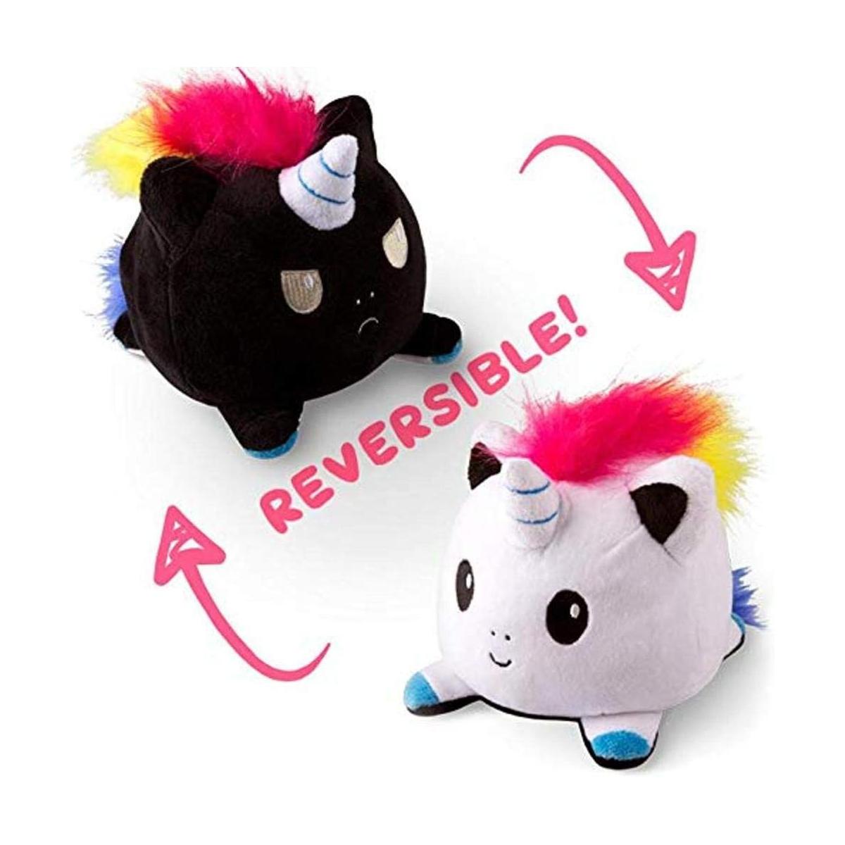 Mini peluche reversible de unicornio. Arco iris