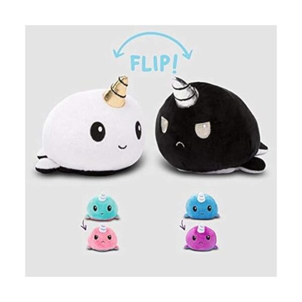 TeeTurtle Peluche reversible original diseño de narval_2