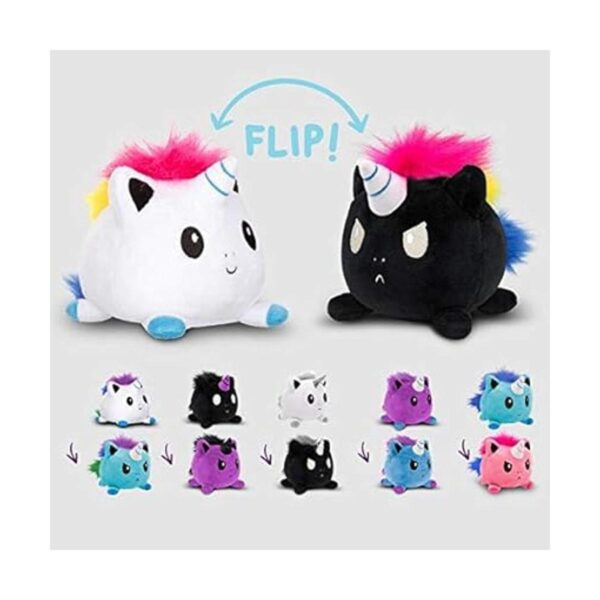 Mini peluche reversible de unicornio. Arco iris_2