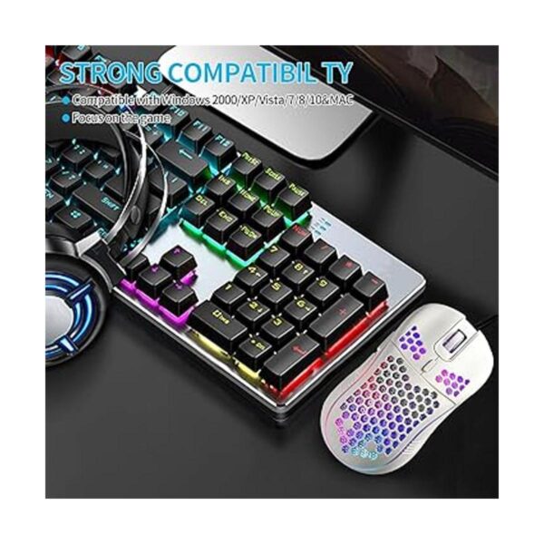 Mouse para juegos con cable de panal de abeja