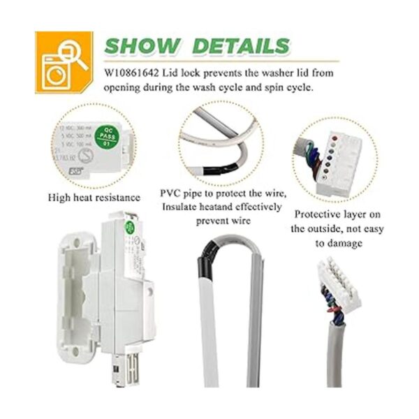 OEM W10810403 W10861642 W10787836 Montaje de cerradura de