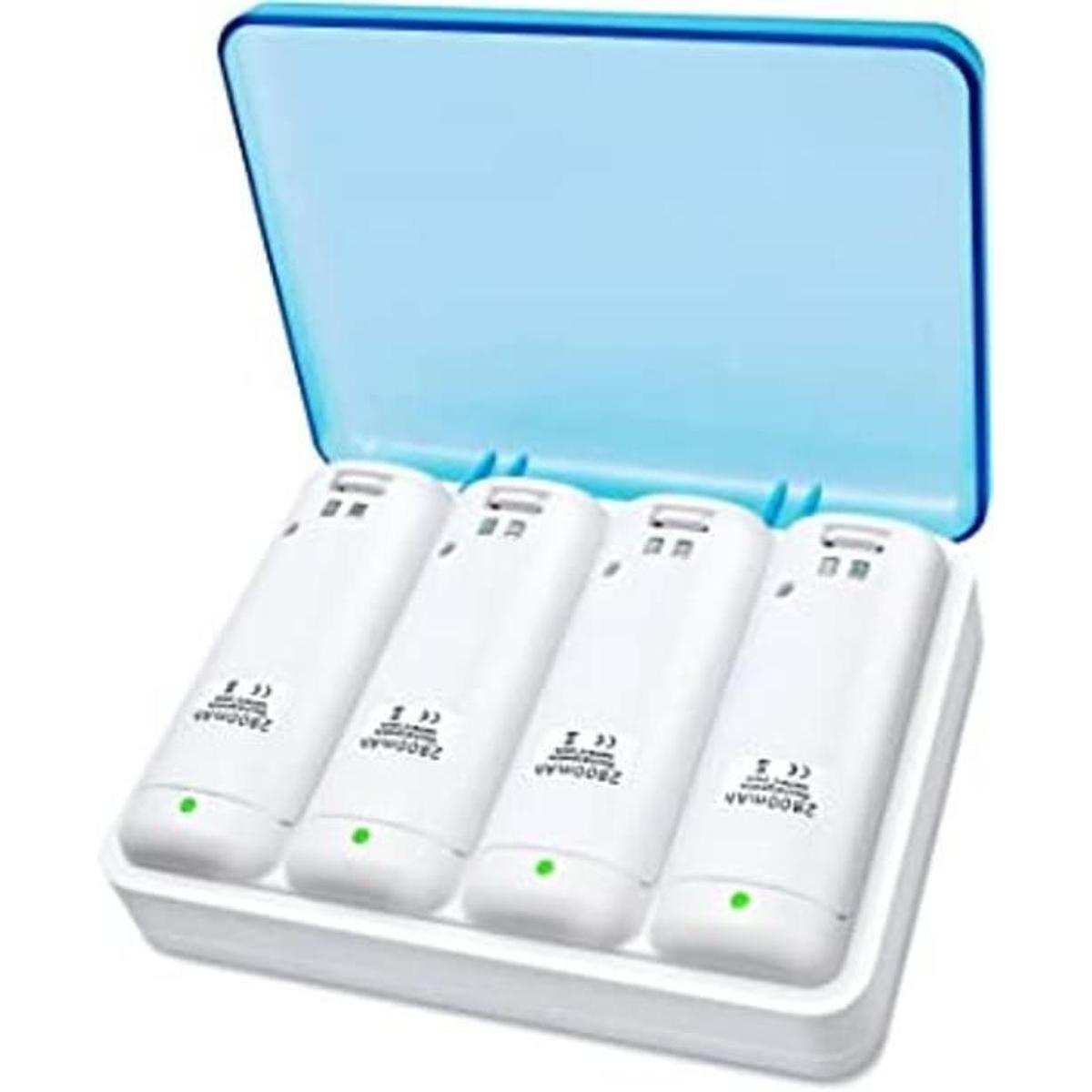 TechKen Estación de carga para controlador Wii con 4