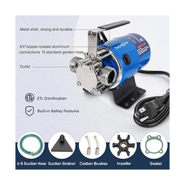 TecHome Bomba de manguera de agua bomba de agua de 115 V