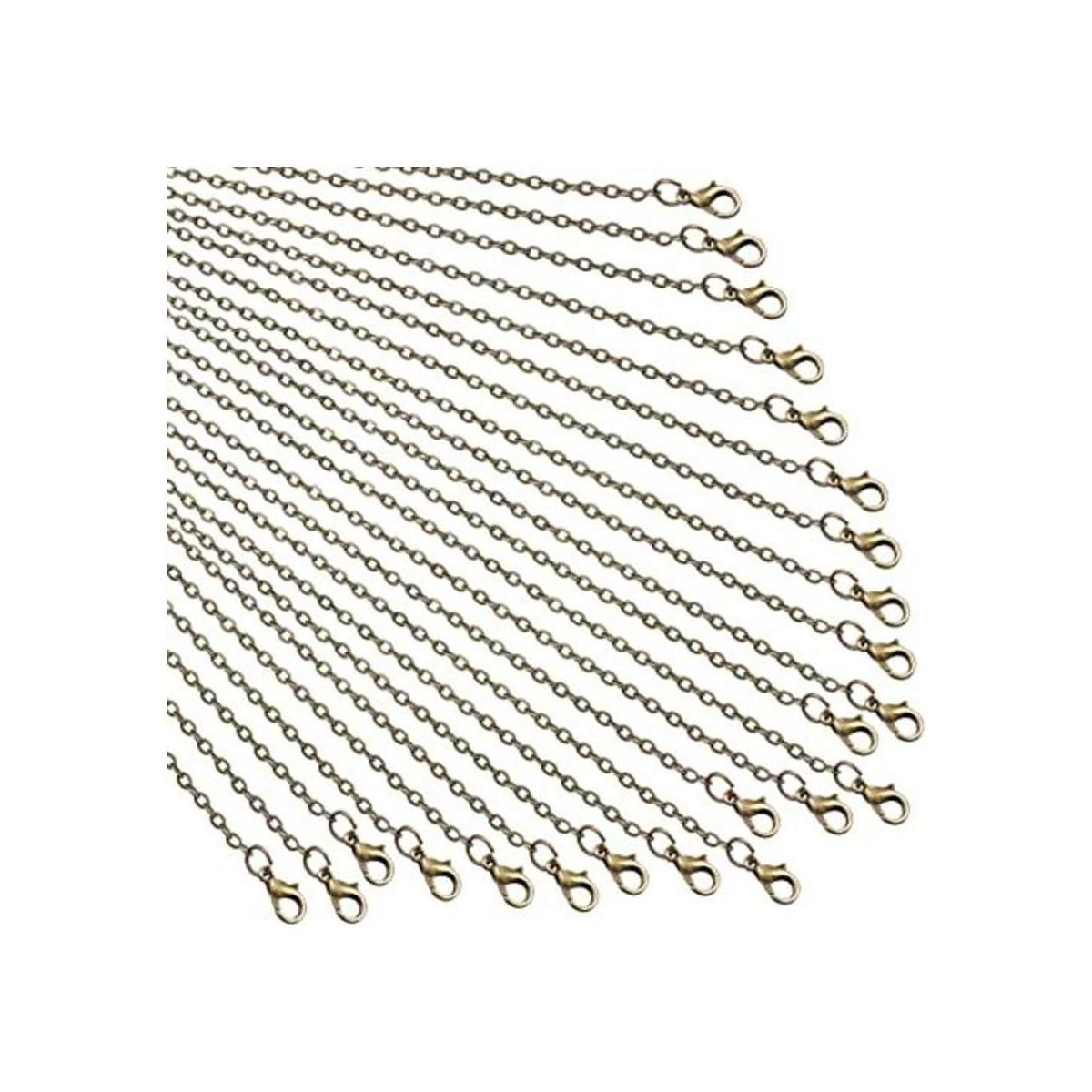 Tecunite Paquete de 24 cadenas de collar de bronce
