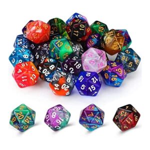 Juego de 25 dados poliédricos con bolsa negra para RPG MTG_1