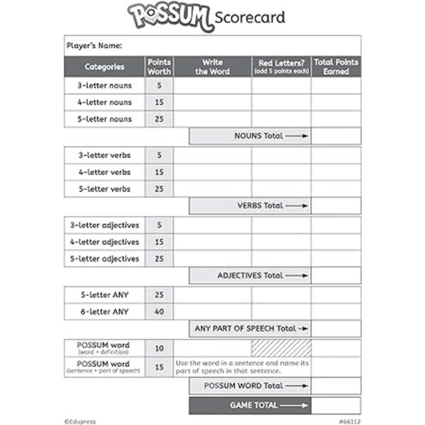 Juego de dados Possum_2
