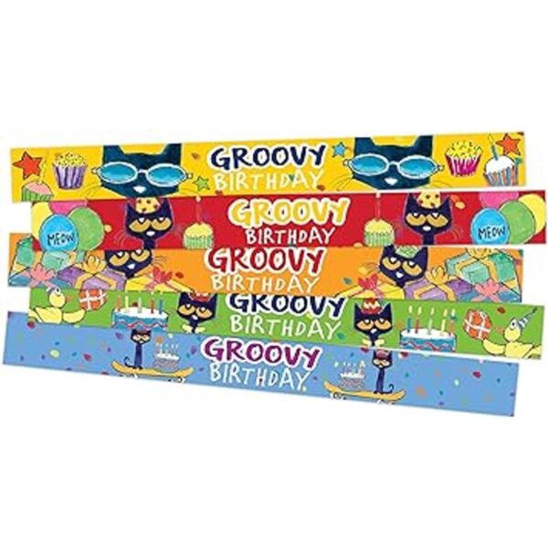 Pulseras de bofetada de cumpleaños de Pete the Cat Groovy_2