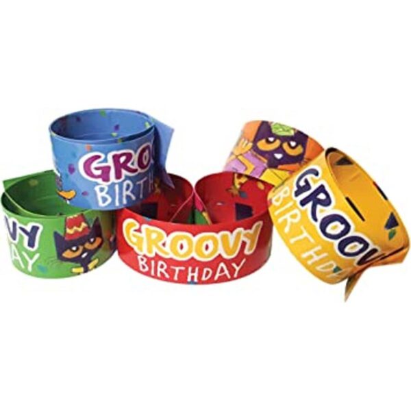 Pulseras de bofetada de cumpleaños de Pete the Cat Groovy_1