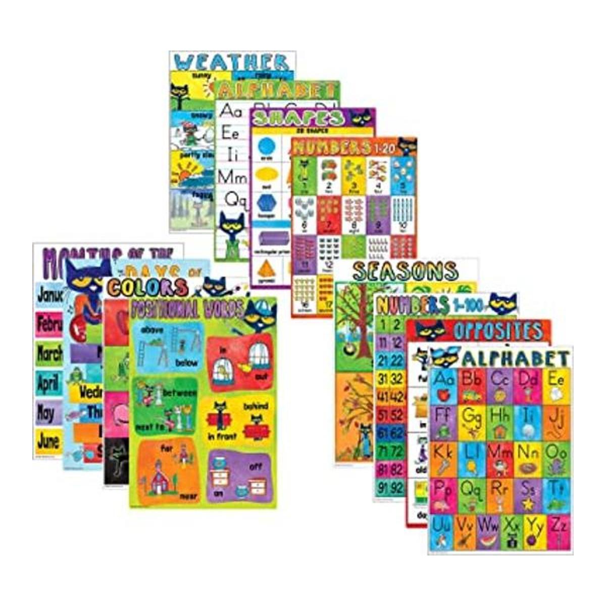 Pete The Cat Paquete de póster pequeño de aprendizaje