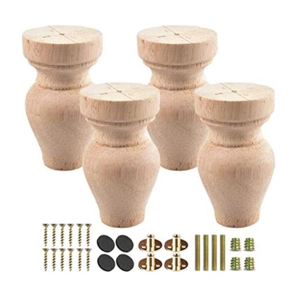 Tchosuz Patas de muebles de madera de 4 pulgadas 3.9_1