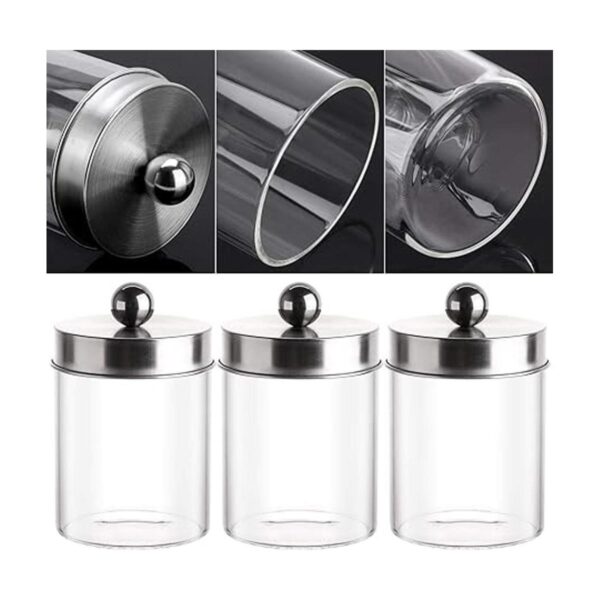 Tbestmax Dispensador de vidrio Qtip recipientes de baño