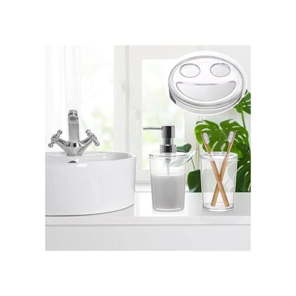 Juego completo de 4 accesorios de baño transparentes de