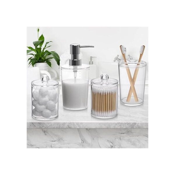 Juego completo de 4 accesorios de baño transparentes de