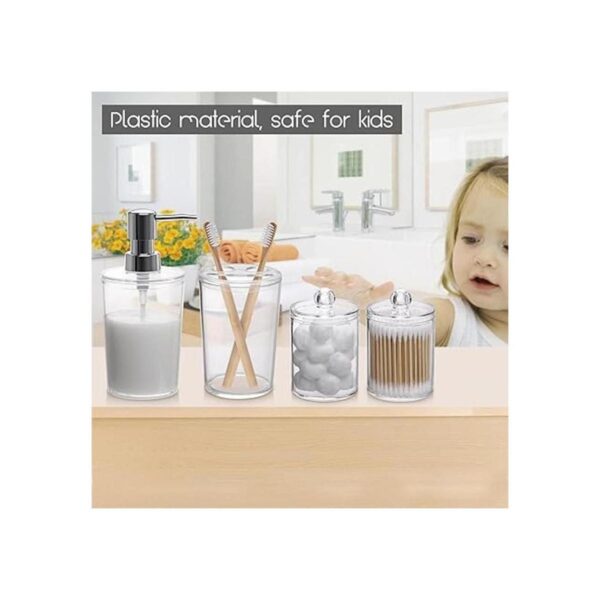Juego completo de 4 accesorios de baño transparentes de