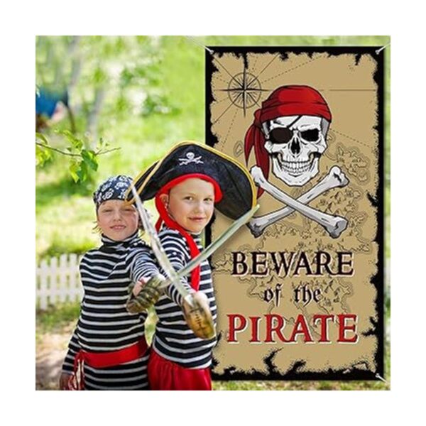 Bandera para puerta de Beware of Pirates decoración de