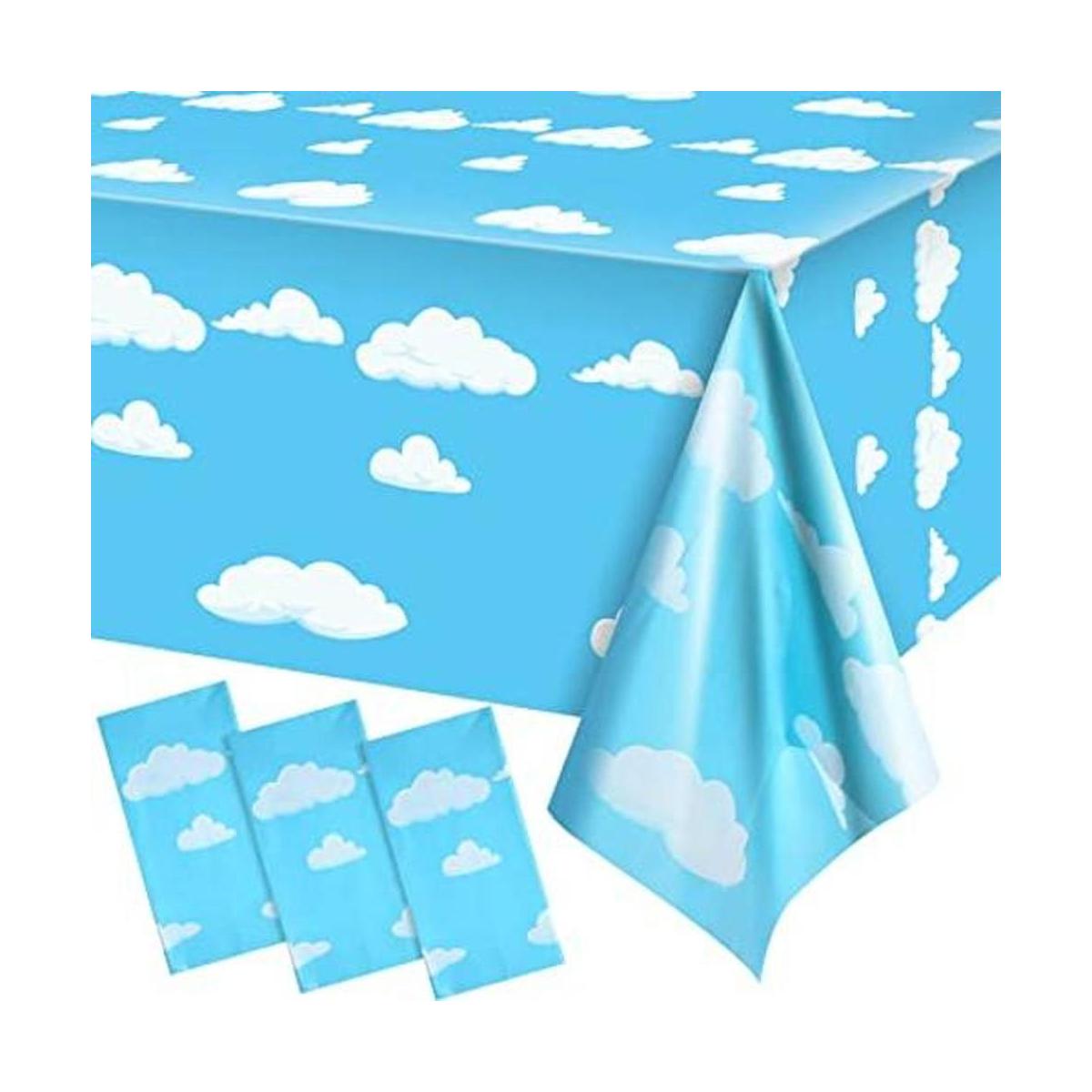 Suministros de fiesta de cumpleaños de nubes azules y