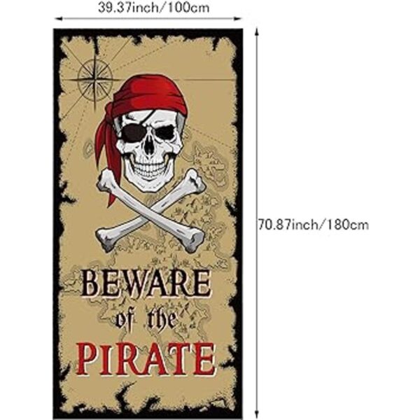 Bandera para puerta de Beware of Pirates decoración de
