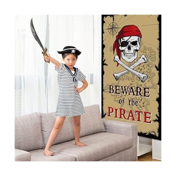 Bandera para puerta de Beware of Pirates decoración de
