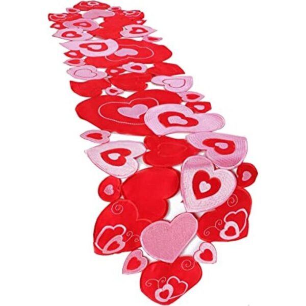 Camino de mesa bordado para el día de San Valentín 15.7 x