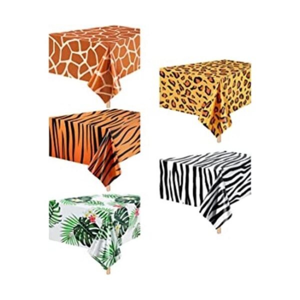 Mantel de 5 piezas con diseño de animales de la selva_1