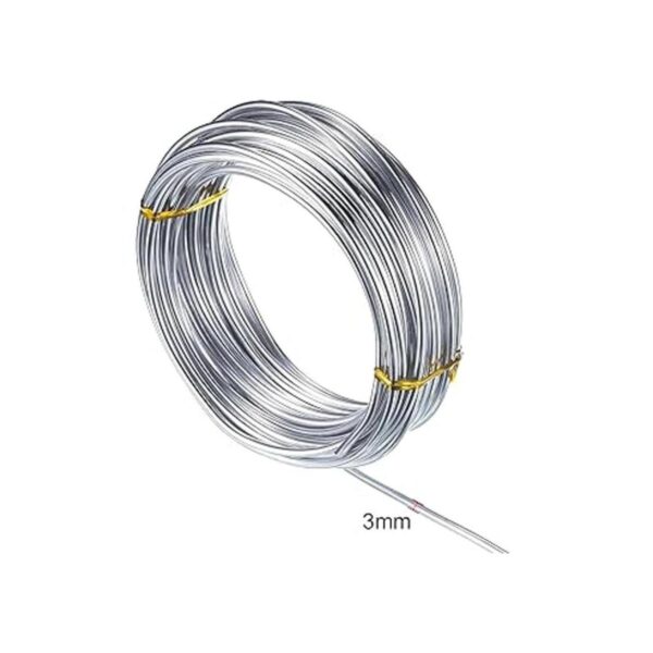 Tatuo Alambre de aluminio plateado de 32.8 ft 0.118 in_3