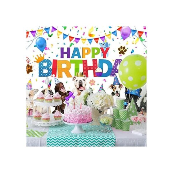 Telón de fondo para perro de feliz cumpleaños pancarta de