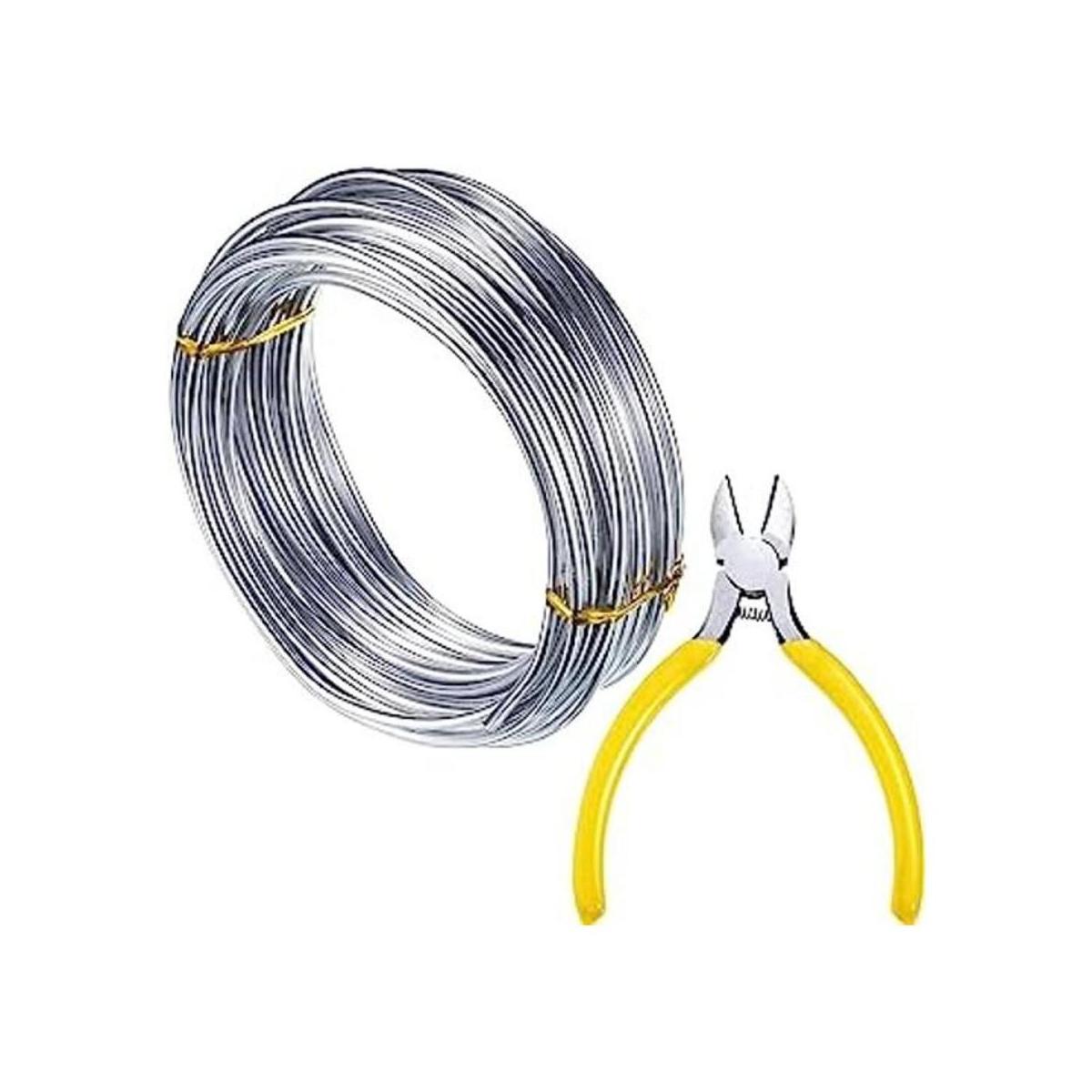 Tatuo Alambre de aluminio plateado de 32.8 ft 0.118 in
