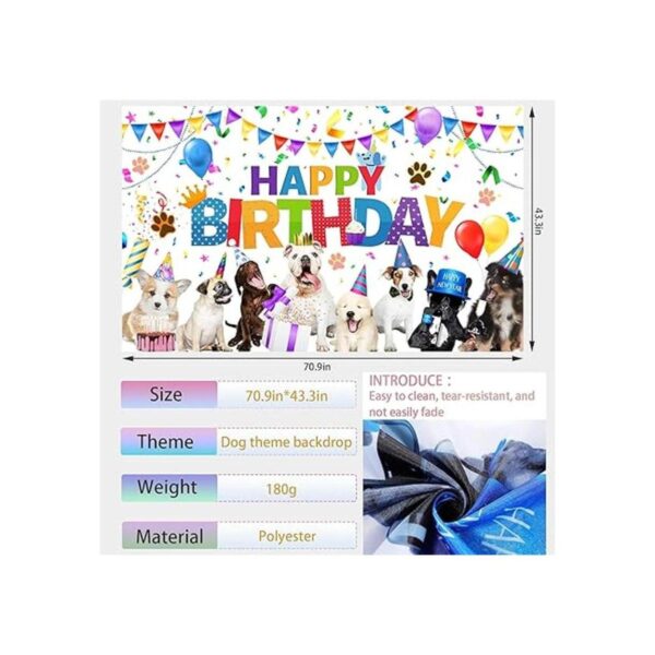 Telón de fondo para perro de feliz cumpleaños pancarta de
