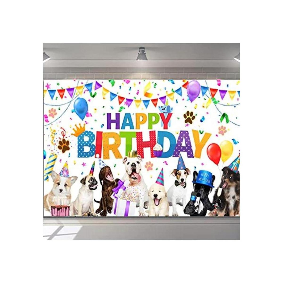 Telón de fondo para perro de feliz cumpleaños pancarta de
