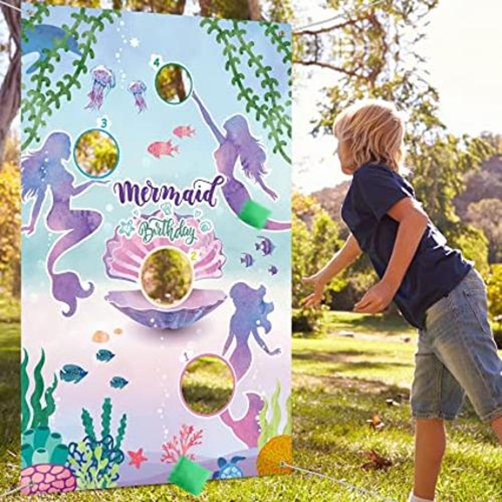 Juegos de lanzamiento de sirena con 3 bolsas de frijoles