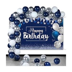 Juego de globos de confeti de cumpleaños azul marino 50_1
