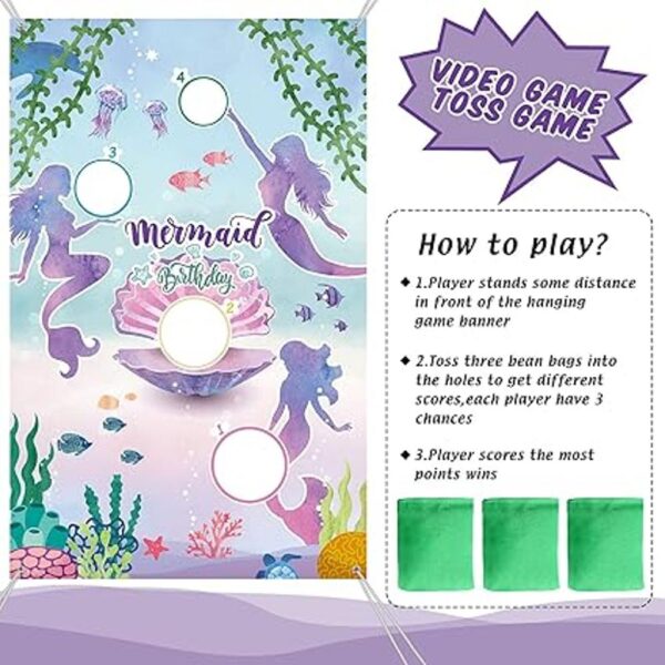 Juegos de lanzamiento de sirena con 3 bolsas de frijoles_4