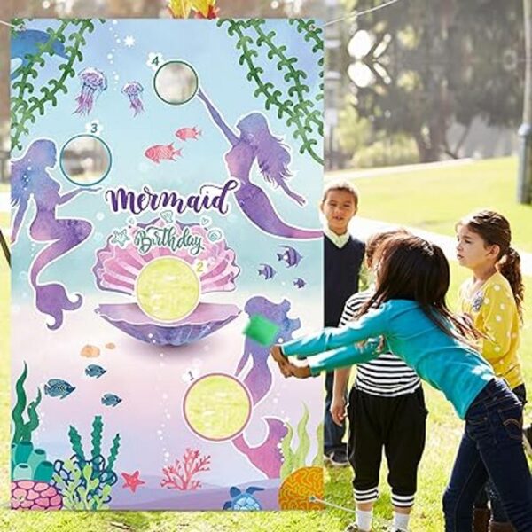 Juegos de lanzamiento de sirena con 3 bolsas de frijoles_6
