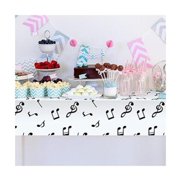 Mantel de plástico desechable de notas musicales de 108 x_5