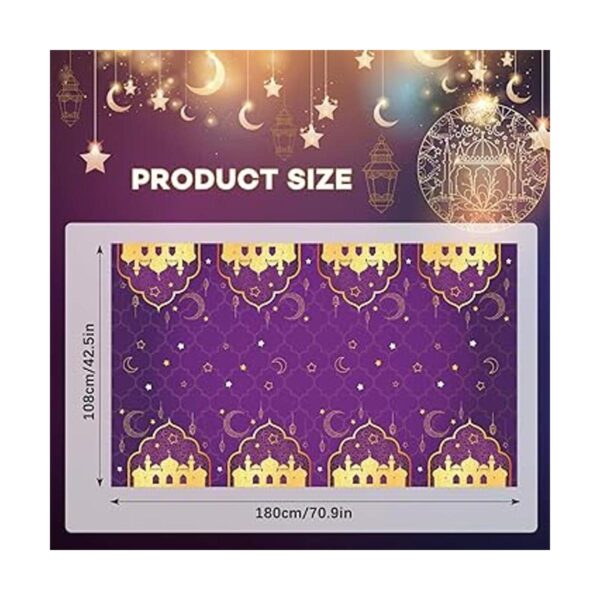 Mantel de plástico morado y dorado de 3 piezas mantel de