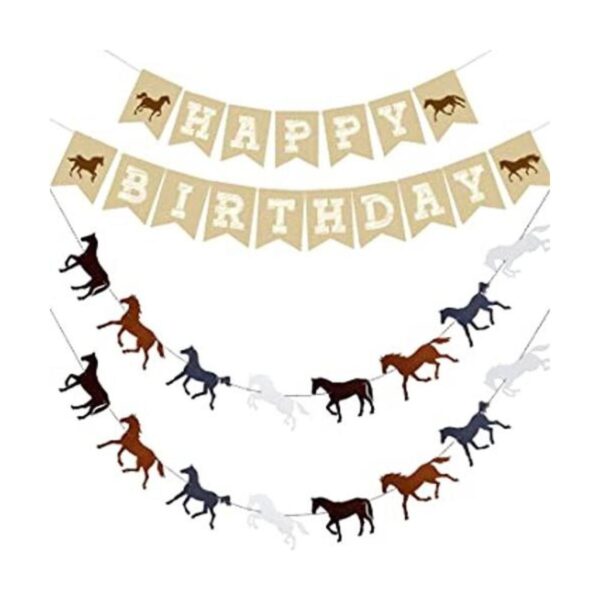 Banner de cumpleaños de caballos decoraciones de fiesta_1