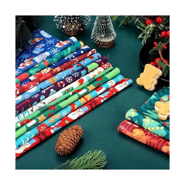 Paquete de 20 piezas de tela de Navidad con cuartos
