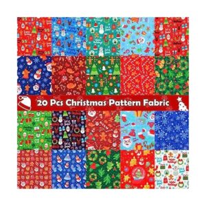 Paquete de 20 piezas de tela de Navidad con cuartos