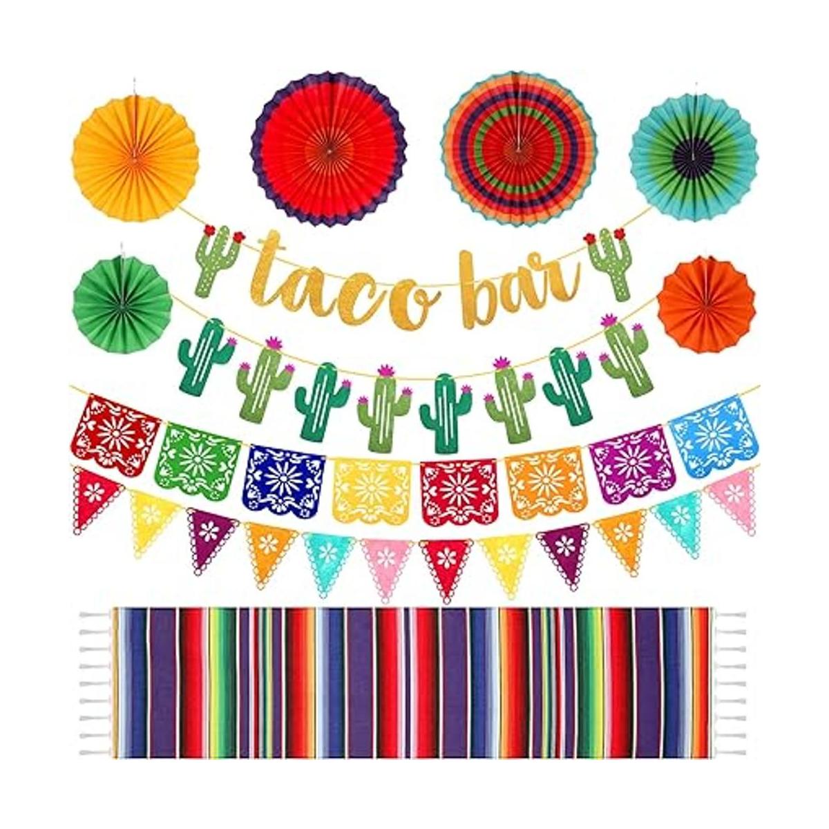 Juego de 39 piezas de decoración de barra de tacos para