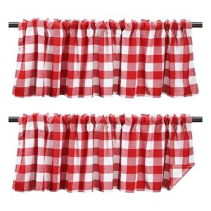 Tatuo Cortinas a cuadros de búfalo de Navidad cenefas de