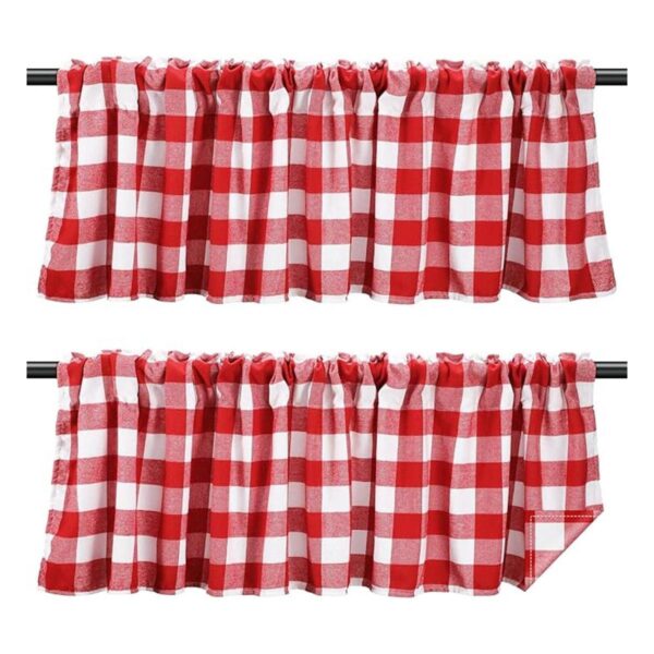 Tatuo Cortinas a cuadros de búfalo de Navidad cenefas de